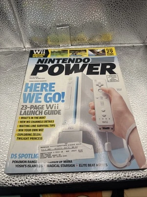 Nintendo Power Magazine Volume 210 December 2006 Wii Launch Poster Pokemon Comic - Image 1 of 4