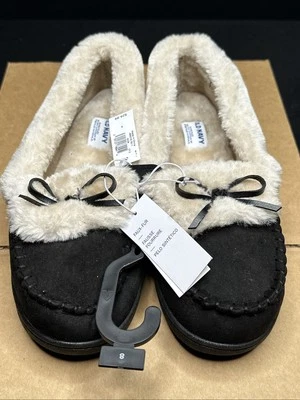 Zapatillas antiguas azul marino para mujer 8 mocasines forrados Sherpa negras blancas imitación gamuza sin cordones Foto 1 de 4