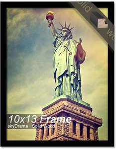 100% Solid Wood 10x13 Picture Frame, Black Frame for 10 x 13 Inch Picture Pos... - Picture 1 of 7