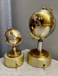 Vintage Set Of Globe Cigarette Case And  Globe Lighter 1960s - Picture 1 of 10