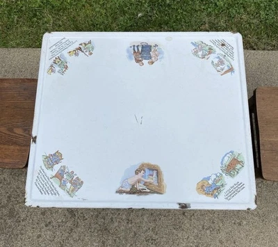 Antique Early 1900's Child's Mother Goose Nursery Rhyme Porcelain Table TOP Only - Image 1 of 4