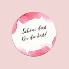 50 Sticker Aquarell rosa "Schön, dass Du da bist", Gastgeschenk Hochzeit