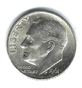 1961-D Denver Ten Cent Brilliant Uncirculated Roosevelt Silver Dime! - Picture 1 of 2