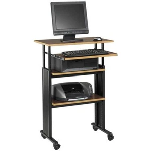 Safco MUV Stand-Up Adjustable Height Computer Workstation in Cherry - Picture 1 of 7