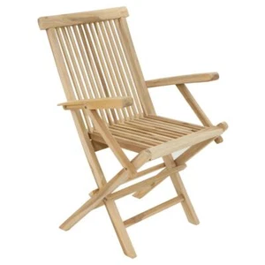 DIVERO Gartenstuhl Stuhl Holz Teak Holzstuhl Teakstuhl natur klappbar massiv - Bild 1 von 5