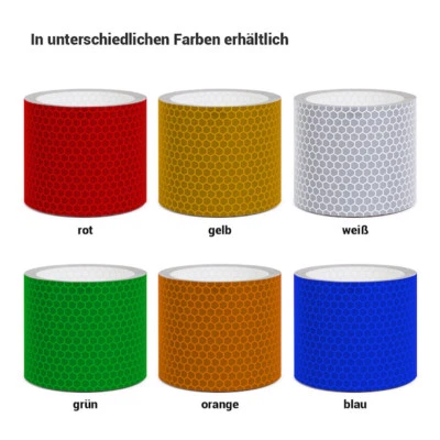 Reflektorband Wabenmuster 5 cm breit weiß rot blau gelb grün orange 3 10 20 50 m - Bild 1 von 4