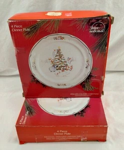 INTERNATIONAL Country Christmas 10 3/4" Dinner Plate - Boxed Set of 4 - Picture 1 of 20