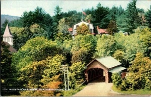 1915. BERGBLICKHAUS, ÜBERDACHTE BRÜCKE. WOODSTOCK, NH POSTKARTE QQ10 - Bild 1 von 2