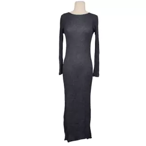 Vintage 90s Carol Horn Long Sleeve Knit Sweater Midi Dress Sz S/M See Through - Picture 1 of 8