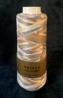 Cinta Soiree 100% Seda Crema Variegada, Gris, Cobre, Marrón... Italia Unger Foto 1 de 2