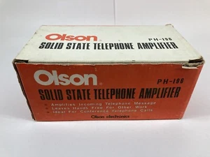 OLSON ELECTRONICS TELEPHONE AMPLIFIER PH-196 ORIGINAL BOX- Not Tested - Picture 1 of 9