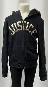 Justice Long Sleeve Faux Fur Full Zip Hoodie Girls Size 10 - Picture 1 of 3