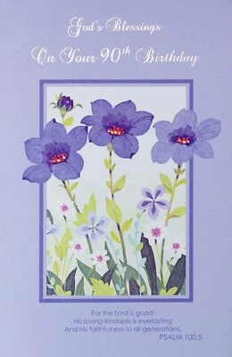 Religious 90TH BIRTHDAY Card FOR 90 YEAR OLD, Psalm 100:5 — Popular Greetings +✉