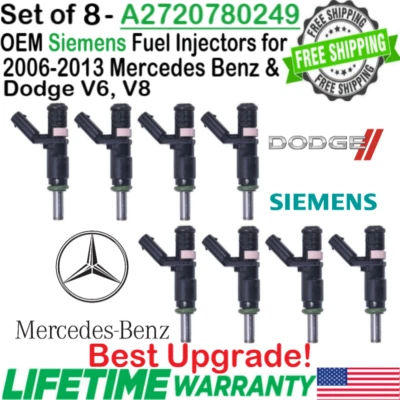 OEM x8 Siemens Best Upgrade Fuel Injectors for 2006-2011 Mercedes-Benz E350 3.5L Foto 1 de 4
