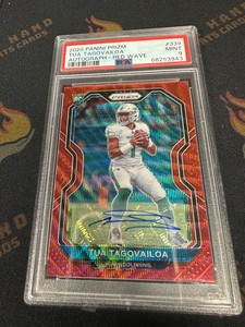 2020 Panini Prizm - Rookie Red Wave Auto Prizm #339 Tua Tagovailoa /149 PSA (RC)