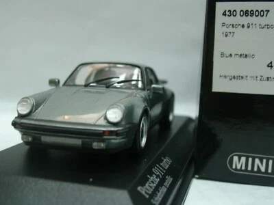 WOW EXTREMELY RARE Porsche 911 930 Turbo 1977 Schif Blue 1:43 Minichamps-Spark - Image 1 of 3