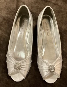 Bridal Shoes 8.5m Michaelangelo “KELSEY” Dyeable By David’s Bridal - Picture 1 of 6