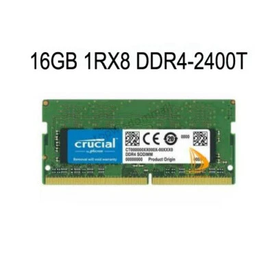 Crucial 16GB 1RX8 DDR4 PC4-2400T PC4-19200S SO-DIMM Laptop Memory RAM - Image 1 of 3