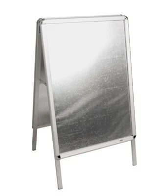 Kundenstopper Werbeaufsteller Gehwegaufsteller DINA1 klappbar Silber Aigentlich