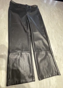 Steve Madden Designer Black Veg Leather Pants, BNWT, Size M, Straight Leg - Picture 1 of 7