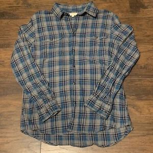 Camicia di flanella Sonoma Lifestyle uomo vestibilità moderna maniche lunghe a quadretti bottoni taglia 2 - Foto 1 di 6