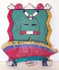 Jemez Pueblo Headress TABLETA VISOR Painted-Dance Worn 16 "x 12"