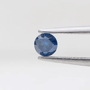 Rustic natural diamond 0.18ct 3.5 x 2.2 mm titanic blue color round brilliantcut - Picture 1 of 14