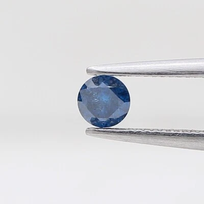 Rustic natural diamond 0.18ct 3.5 x 2.2 mm titanic blue color round brilliantcut - Image 1 of 4