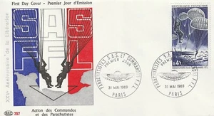 Briefumschlag 1. Tag Befreiung Les Paras & Commandos 1969 PAC - Bild 1 von 2