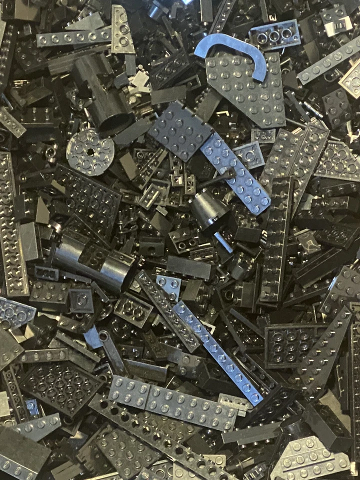 Lego Bulk Color BLACK 500  Bricks Plates Specialty Parts Pieces Random Selection - Image 1 of 1