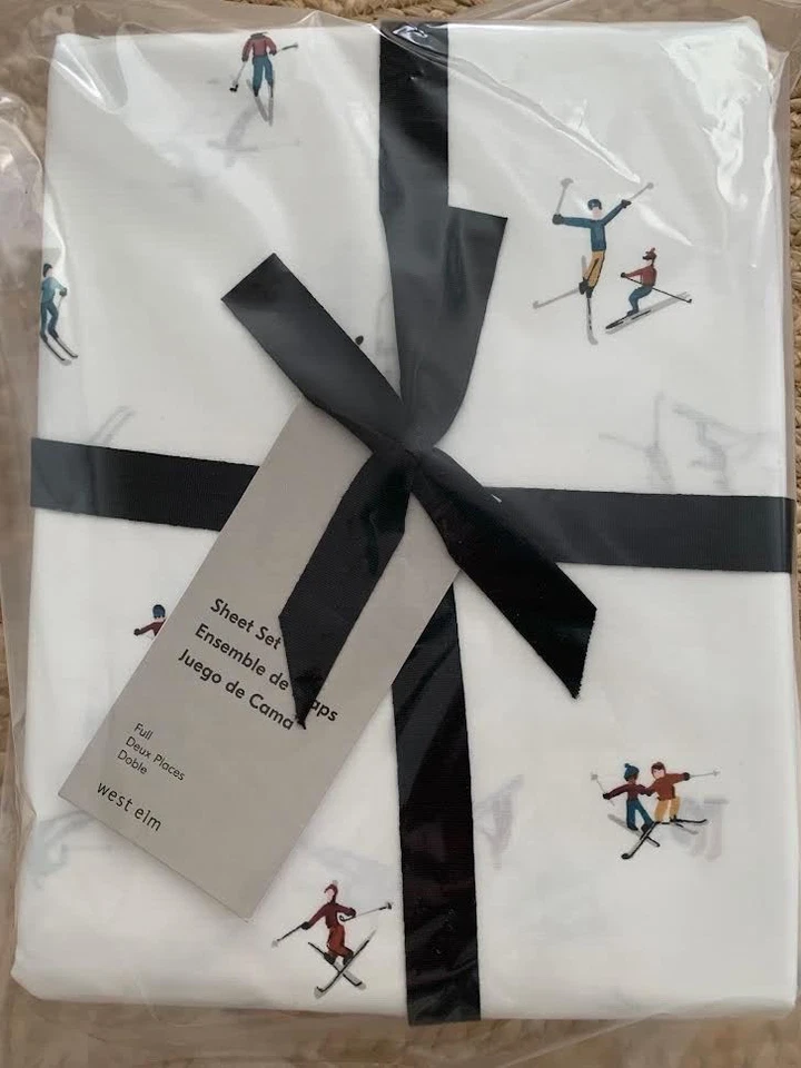 Juego de sábanas West Elm COMPLETAS esquiadores percal Foto 1 de 1