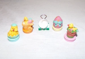 Lot Miniature Dollhouse Easter Figurine Craft Stamps Chick Bunny Egg Flowers - Picture 1 of 3