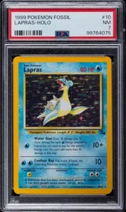 1999 Pokemon Fossil Lapras Holo #10 PSA 7 - Picture 1 of 2