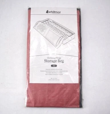 Whitmor Christmas Gift Wrap Holiday Paper Storage Bag Red Up To 40" Rolls - Image 1 of 4