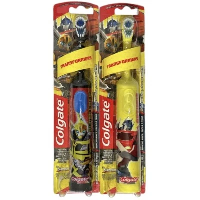 2 cepillos de dientes a batería Colgate Transformers 1 ct 1 negro 1 amarillo edad 4+ Foto 1 de 2