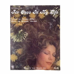 1973 For Once In My Life Sheet Music Gold Standard Series Ronald Miller Murton - Picture 1 of 4