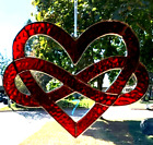 CHRISTMAS DESIGNS Red CELTIC INFINITY LOVE KNOT Stained Glass HEART SUNCATCHER