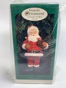 Hallmark Keepsake Santa Ornament 1996 Collector's Club Vintage New MINT - Imagen 1 de 2
