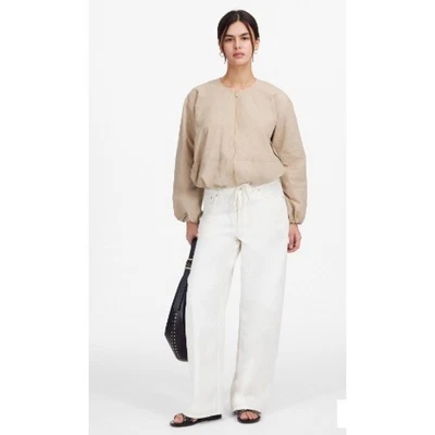 Pantalones de mezclilla Madewell para mujer 33 blancos bajos holgados con cordón pierna ancha NU020 Foto 1 de 4