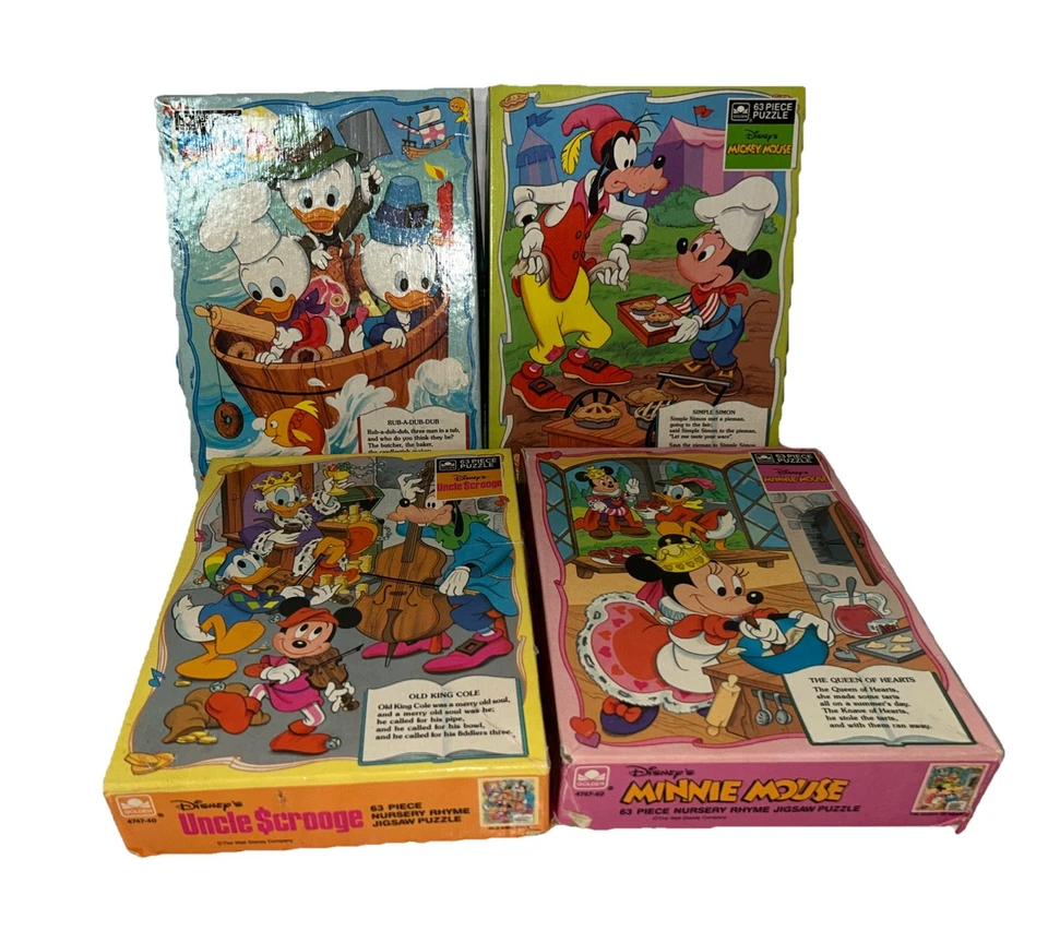 Disney Vintage Collection Of Four 63 Piece Nursery Rhyme Jigsaw Puzzles - Image 1 of 4