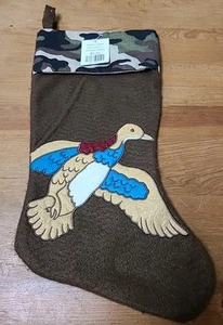 Christmas Stocking, 2011, Brown With Camo Top And Duck, NWT - Picture 1 of 4