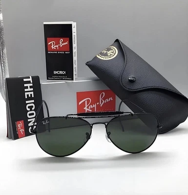 Ray-Ban RB3030 Outdoor Sports Sunglasses, Green Lenses, Black Frames, Unisex - Image 1 of 4