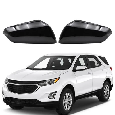 For 2018-2024 Chevrolet Equinox GMC Terrain Side Mirror Cover Caps Gloss Black - Image 1 of 4