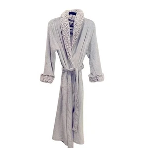 Anne Klein Damen luxuriös warm weich volle Länge Morgenmantel Bindegürtel grau L/XL EUC - Bild 1 von 8