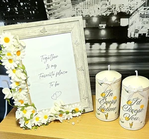 Rustic Daisy Wedding Frame - 8x6 Floral Keepsake Gift- Country Farmhouse Decor - Picture 1 of 23