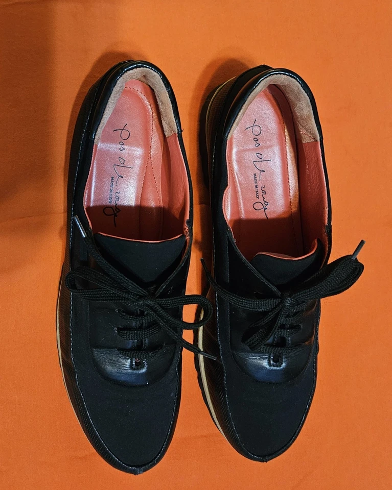 Oxford Pas De Rouge "Marta" para mujer talla 40 de cuero y microfibra negro Italia Foto 1 de 4