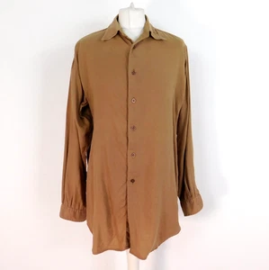 Vintage Viyella Wool Cotton Shirt Camel Size Large 1960's Workwear Heritage - Picture 1 of 7