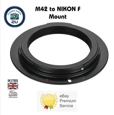 M42 Screw Lens to Nikon F Adapter Ring -mid AI AIS AF-D DSLR -mid Manual Focus - Image 1 of 4