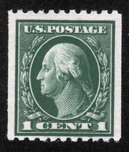US Sc 441 Green 1¢ 1914 p.10 SLWm Coil MNH Original Gum Never Hinged - Picture 1 of 1
