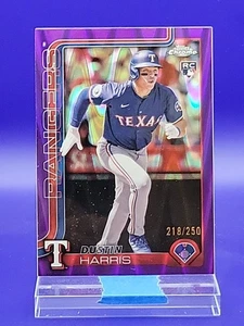 Dustin Harris 2025 Topps Chrome Purple RayWave Refractor RC SP 218/250 🔥Rangers - Picture 1 of 2